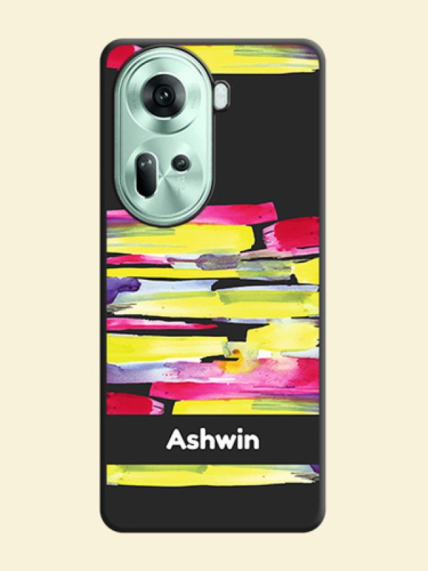 Brush Coloured on Space Black Personalized Soft Matte Phone Covers - Reno 11 5G