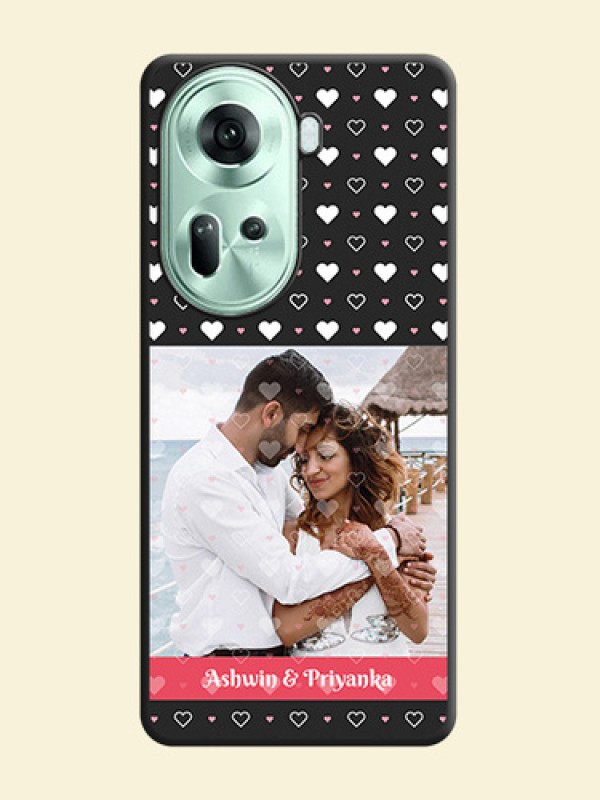 White Color Love Symbols with Text Design - Photo on Space Black Soft Matte Phone Cover - Reno 11 5G