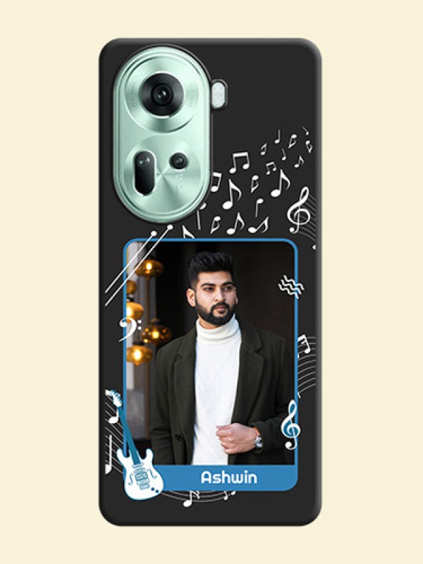 Musical Theme Design with Text - Photo on Space Black Soft Matte Mobile Case - Reno 11 5G