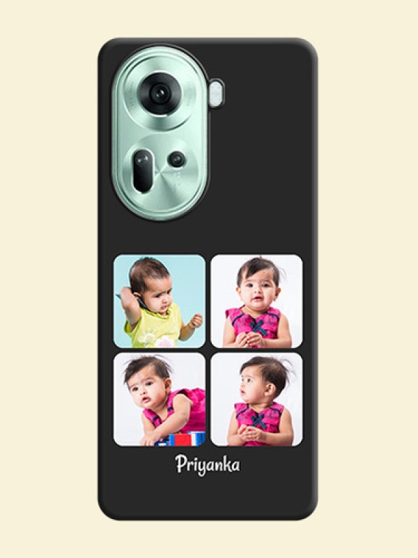 Floral Art with 6 Image Holder - Photo on Space Black Soft Matte Mobile Case - Reno 11 5G