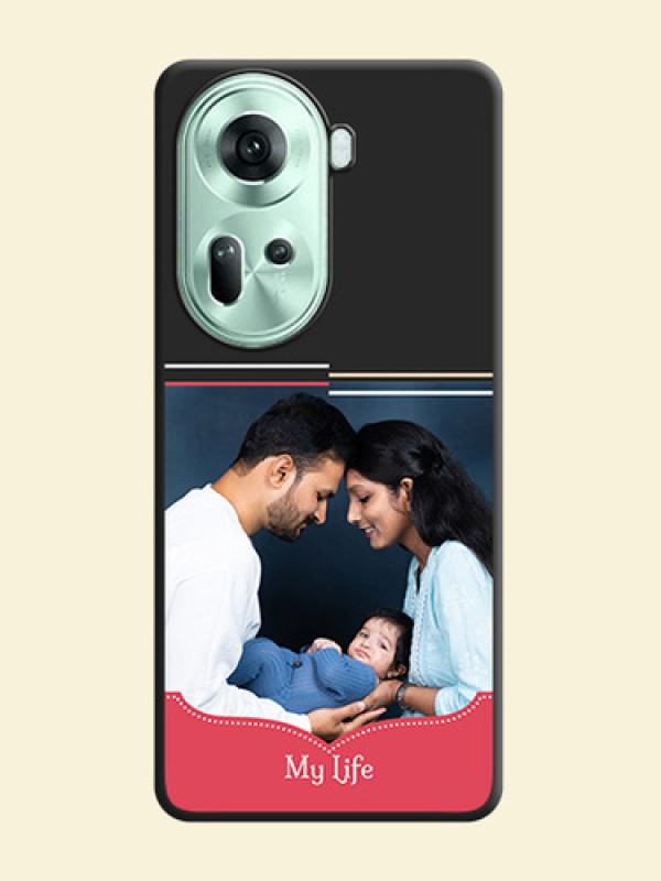 Classic Plain Design with Name - Photo on Space Black Soft Matte Phone Cover - Reno 11 5G