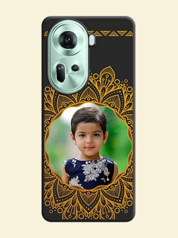 Round Image with Floral Design - Photo on Space Black Soft Matte Mobile Cover - Reno 11 5G