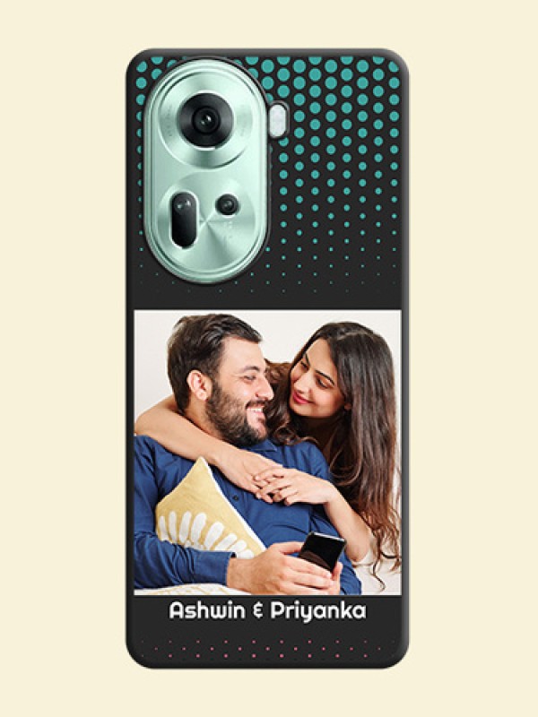 Faded Dots with Grunge Photo Frame and Text on Space Black Custom Soft Matte Phone Cases - Reno 11 5G
