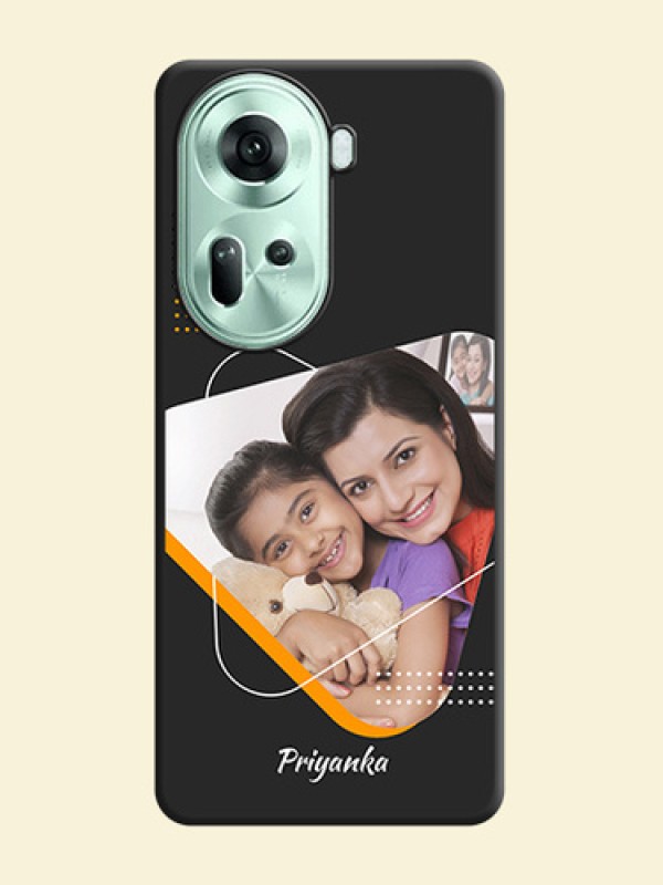 Yellow Triangle - Photo on Space Black Soft Matte Phone Cover - Reno 11 5G