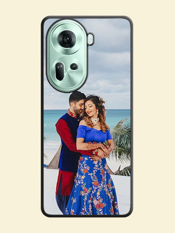 Full Single Pic Upload On Space Black Personalized Soft Matte Phone Covers - Reno 11 5G