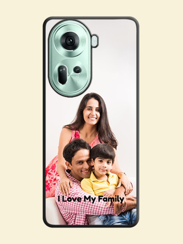 Full Single Pic Upload With Text On Space Black Personalized Soft Matte Phone Covers - Reno 11 5G