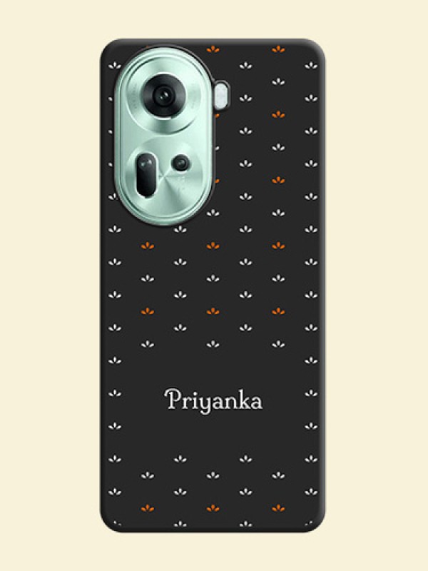 Simple Pattern With Custom Text On Space Black Personalized Soft Matte Phone Covers - Reno 11 5G