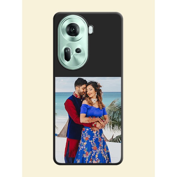 Image Upload With Space Black Color On Custom Soft Matte Mobile Back Cover - Oppo Reno 11 5G