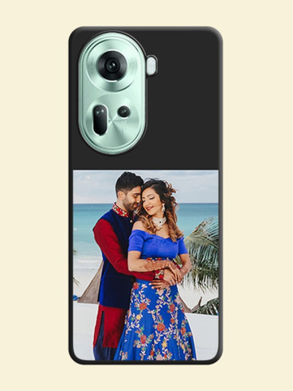 Image Upload With Space Black Color On Custom Soft Matte Mobile Back Cover - Oppo Reno 11 5G