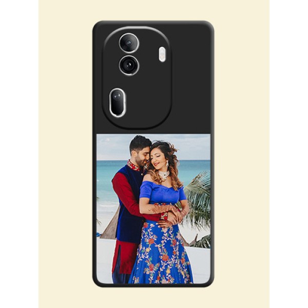 Image Upload With Space Black Color On Custom Soft Matte Mobile Back Cover - Oppo Reno 11 Pro 5G