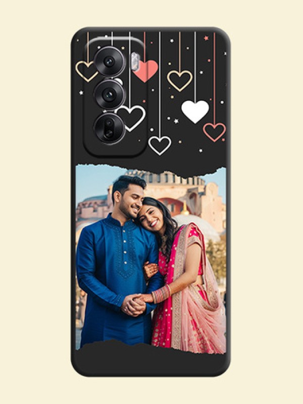 Love Hangings with Splash Wave Picture On Space Black Custom Soft Matte Mobile Back Cover - Oppo Reno 12 5G