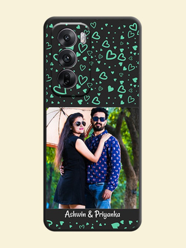 Sea Green Indefinite Love Pattern on Photo On Space Black Custom Soft Matte Mobile Back Cover - Oppo Reno 12 5G
