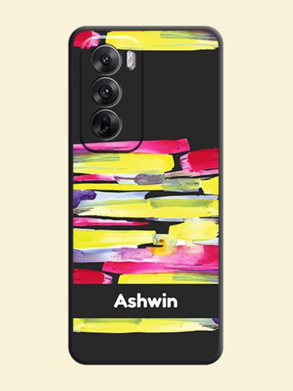 Brush Coloured On Space Black Custom Soft Matte Mobile Back Cover - Oppo Reno 12 5G