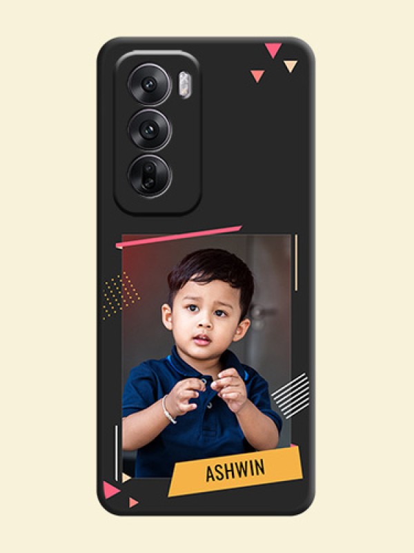 Photo Frame with Triangle Small Dots on Photo On Space Black Custom Soft Matte Mobile Back Cover - Oppo Reno 12 5G