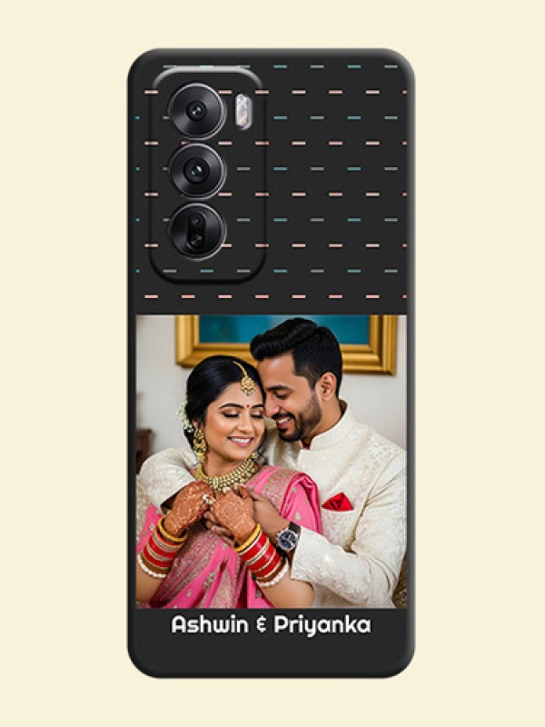 Line Pattern Design with Text On Space Black Custom Soft Matte Mobile Back Cover - Oppo Reno 12 5G