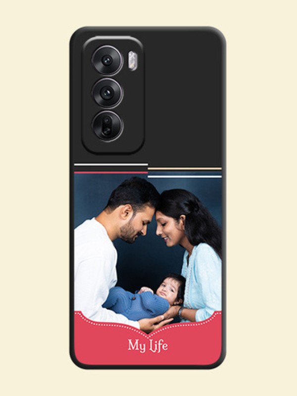 Classic Plain Design with Name On Space Black Custom Soft Matte Mobile Back Cover - Oppo Reno 12 5G