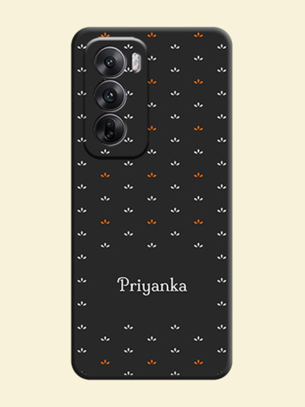 Simple Pattern With Custom Text On Space Black Custom Soft Matte Mobile Back Cover - Oppo Reno 12 5G