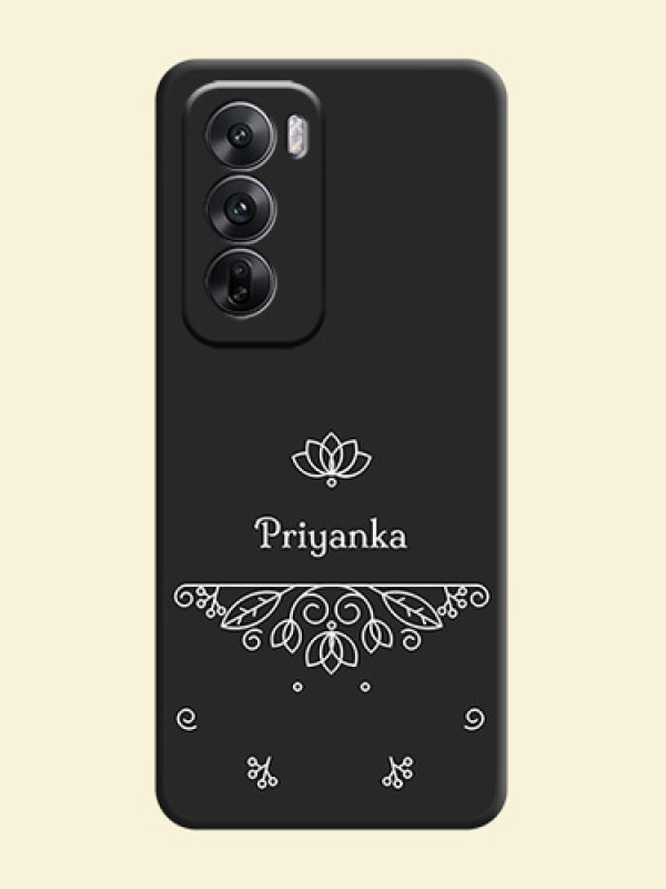 Lotus Garden Custom Text On Space Black Custom Soft Matte Mobile Back Cover - Oppo Reno 12 5G