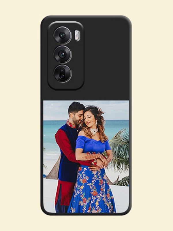 Image Upload With Space Black Color On Custom Soft Matte Mobile Back Cover - Oppo Reno 12 5G