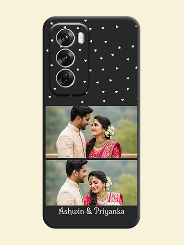 Miniature Love Symbols with Name On Space Black Custom Soft Matte Mobile Back Cover - Oppo Reno 12 Pro 5G