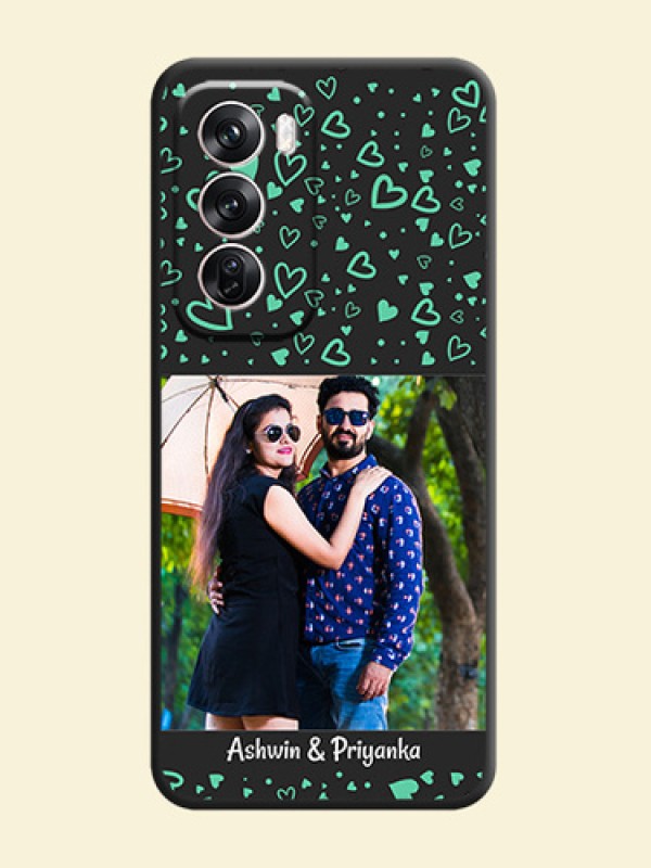 Sea Green Indefinite Love Pattern on Photo On Space Black Custom Soft Matte Mobile Back Cover - Oppo Reno 12 Pro 5G