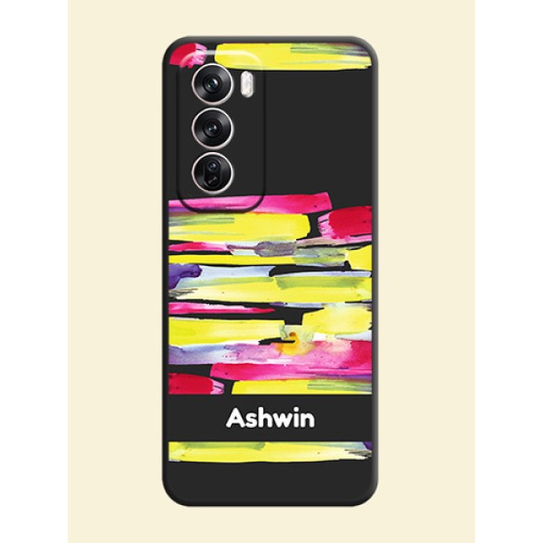 Brush Coloured On Space Black Custom Soft Matte Mobile Back Cover - Oppo Reno 12 Pro 5G Brush Coloured On Space Black Custom Soft Matte Mobile Back Cover - Oppo Reno 12 Pro 5G