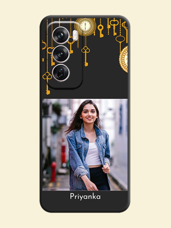 Decorative Design with Text On Space Black Custom Soft Matte Mobile Back Cover - Oppo Reno 12 Pro 5G