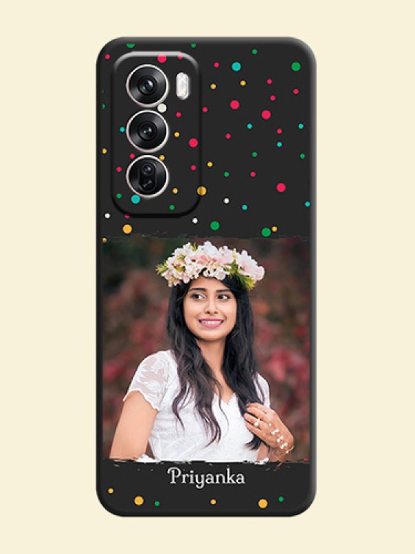 Multicolor Dotted Pattern with Text On Space Black Custom Soft Matte Mobile Back Cover - Oppo Reno 12 Pro 5G