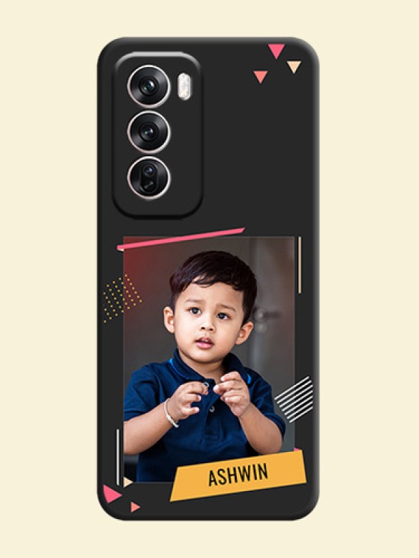 Photo Frame with Triangle Small Dots on Photo On Space Black Custom Soft Matte Mobile Back Cover - Oppo Reno 12 Pro 5G