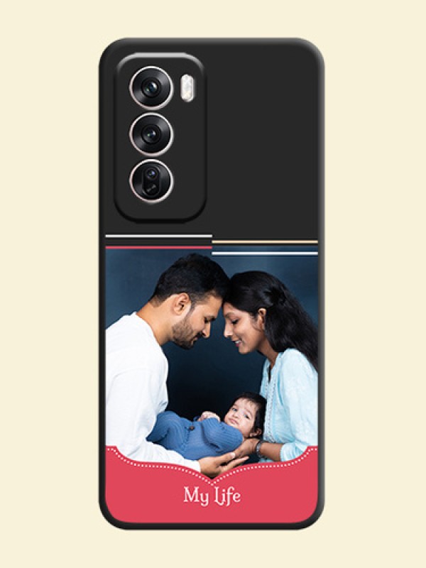 Classic Plain Design with Name On Space Black Custom Soft Matte Mobile Back Cover - Oppo Reno 12 Pro 5G