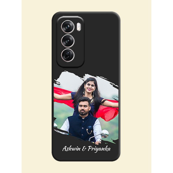 Grunge Brush Strokes on Photo On Space Black Custom Soft Matte Mobile Back Cover - Oppo Reno 12 Pro 5G