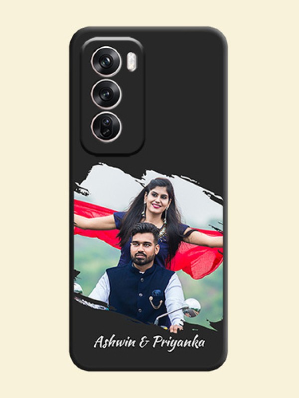 Grunge Brush Strokes on Photo On Space Black Custom Soft Matte Mobile Back Cover - Oppo Reno 12 Pro 5G