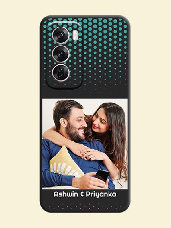 Faded Dots with Grunge Photo Frame and Text On Space Black Custom Soft Matte Mobile Back Cover - Oppo Reno 12 Pro 5G