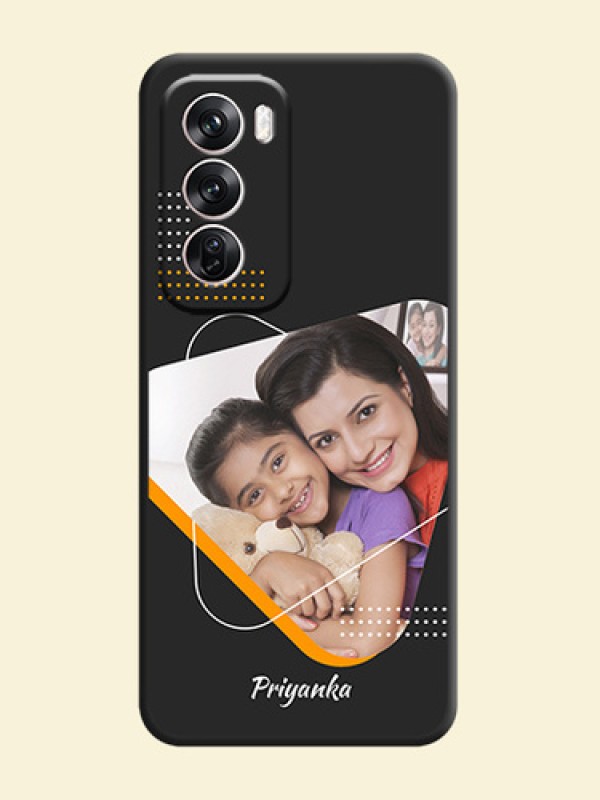 Yellow Triangle on Photo On Space Black Custom Soft Matte Mobile Back Cover - Oppo Reno 12 Pro 5G