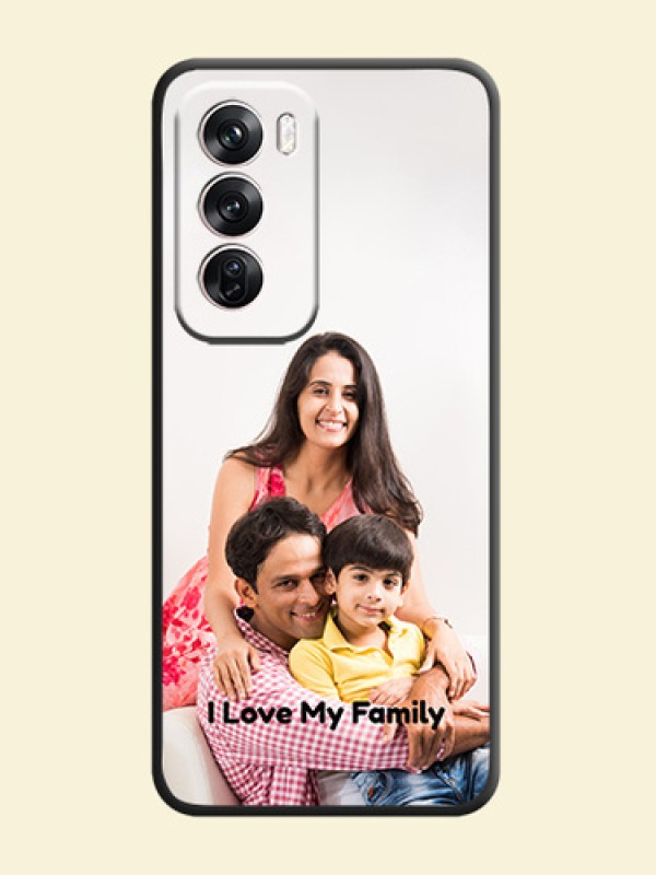 Full Single Pic Upload With Text On Space Black Custom Soft Matte Mobile Back Cover - Oppo Reno 12 Pro 5G