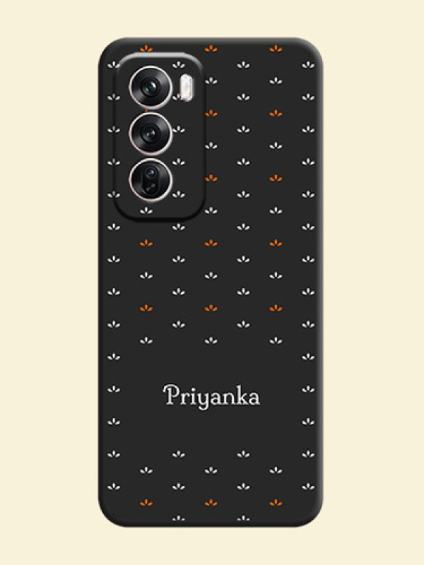 Simple Pattern With Custom Text On Space Black Custom Soft Matte Mobile Back Cover - Oppo Reno 12 Pro 5G