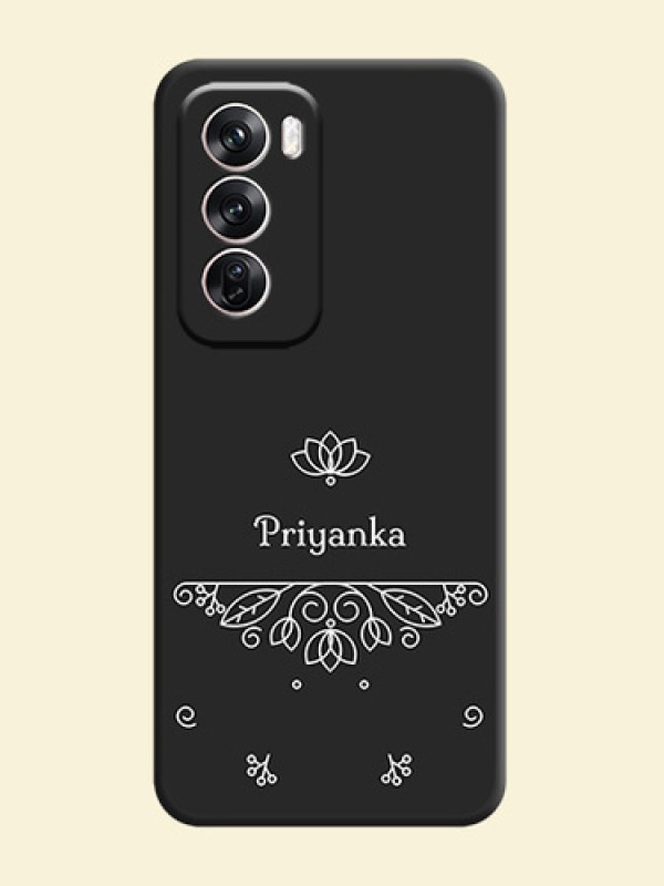 Lotus Garden Custom Text On Space Black Custom Soft Matte Mobile Back Cover - Oppo Reno 12 Pro 5G