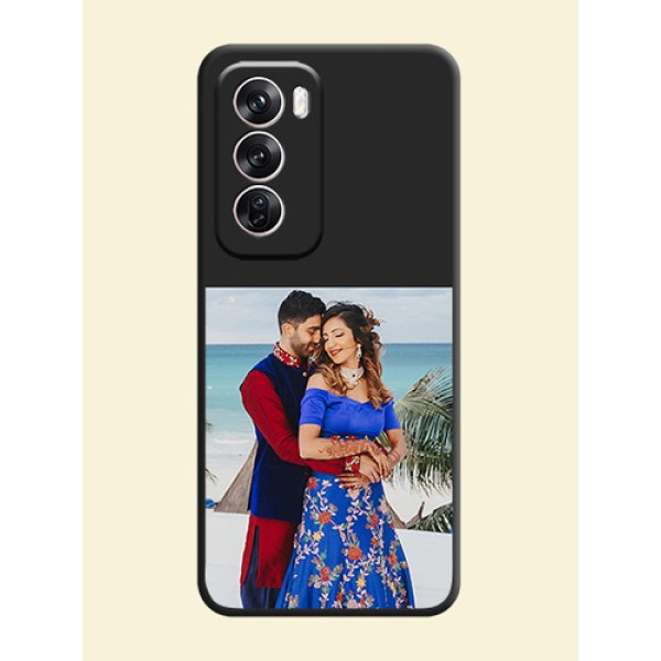 Image Upload With Space Black Color On Custom Soft Matte Mobile Back Cover - Oppo Reno 12 Pro 5G