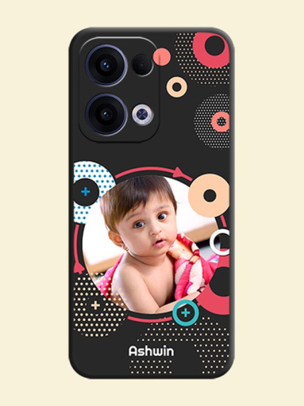 Multicoloured Round Image On Space Black Custom Soft Matte Mobile Back Cover - Oppo Reno 13 5G