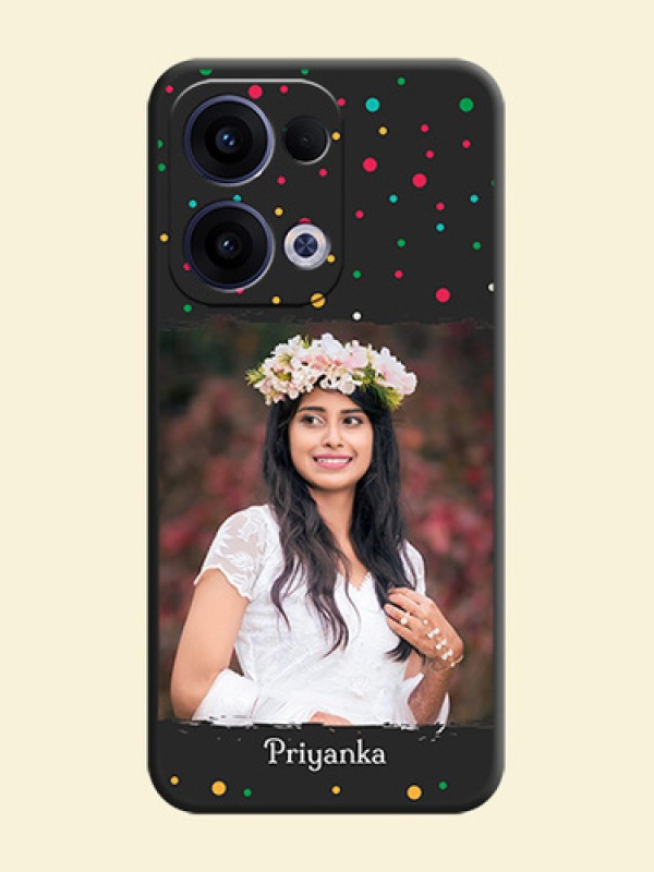Multicolor Dotted Pattern with Text On Space Black Custom Soft Matte Mobile Back Cover - Oppo Reno 13 5G