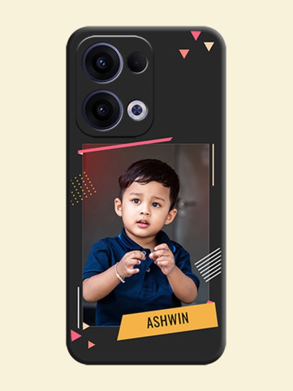 Photo Frame with Triangle Small Dots on Photo On Space Black Custom Soft Matte Mobile Back Cover - Oppo Reno 13 5G