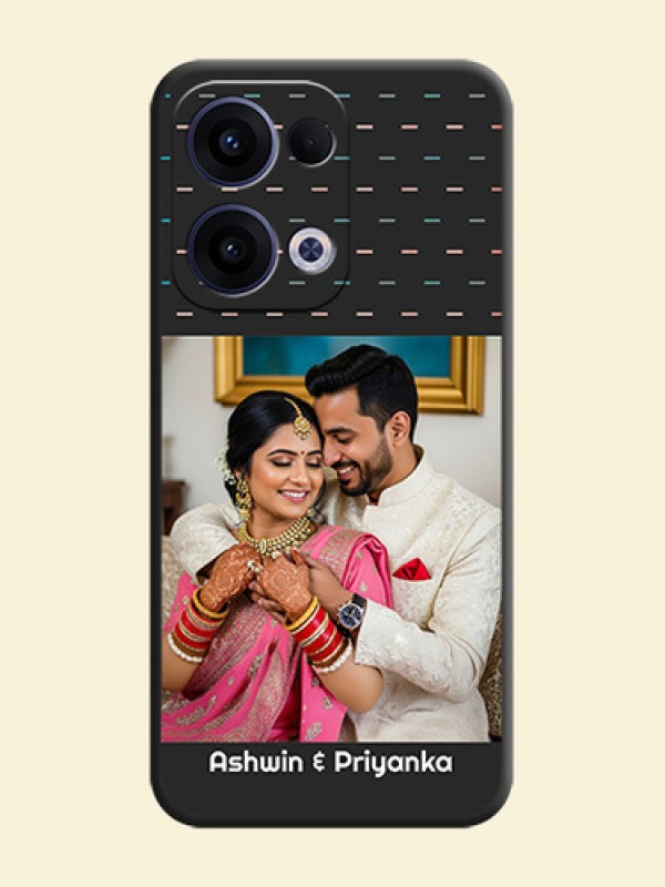 Line Pattern Design with Text On Space Black Custom Soft Matte Mobile Back Cover - Oppo Reno 13 5G