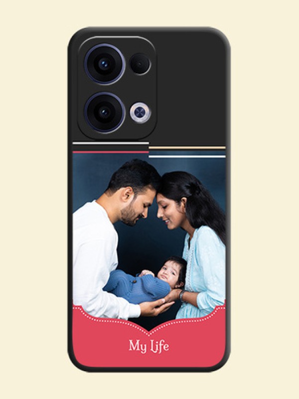 Classic Plain Design with Name On Space Black Custom Soft Matte Mobile Back Cover - Oppo Reno 13 5G