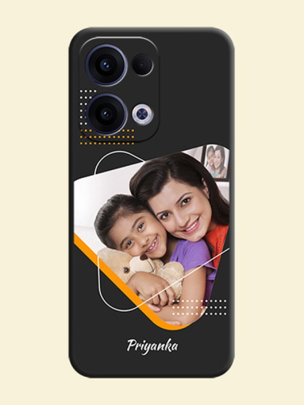 Yellow Triangle on Photo On Space Black Custom Soft Matte Mobile Back Cover - Oppo Reno 13 5G