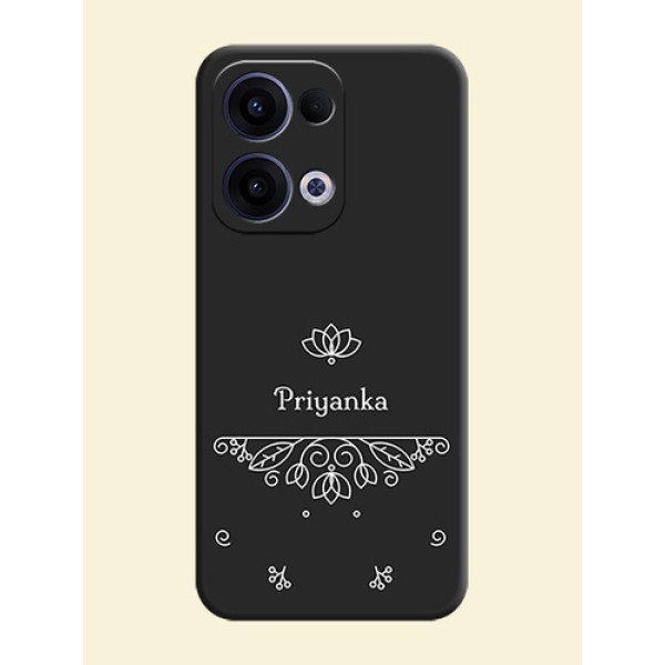 Lotus Garden Custom Text On Space Black Custom Soft Matte Mobile Back Cover - Oppo Reno 13 5G