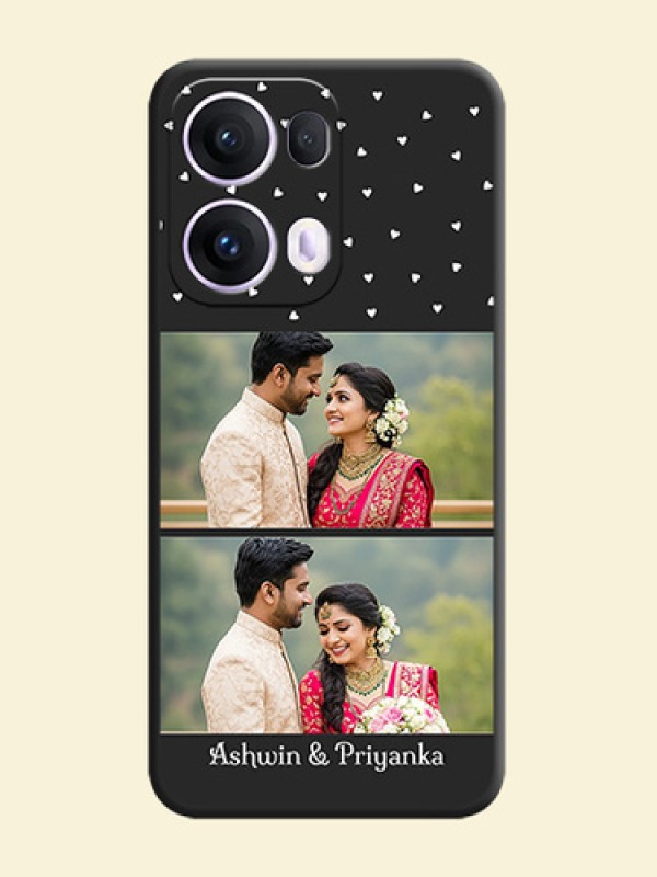 Miniature Love Symbols with Name On Space Black Custom Soft Matte Mobile Back Cover - Oppo Reno 13 Pro 5G