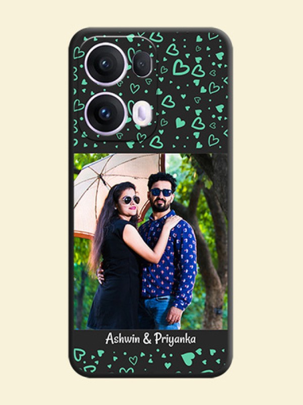 Sea Green Indefinite Love Pattern on Photo On Space Black Custom Soft Matte Mobile Back Cover - Oppo Reno 13 Pro 5G