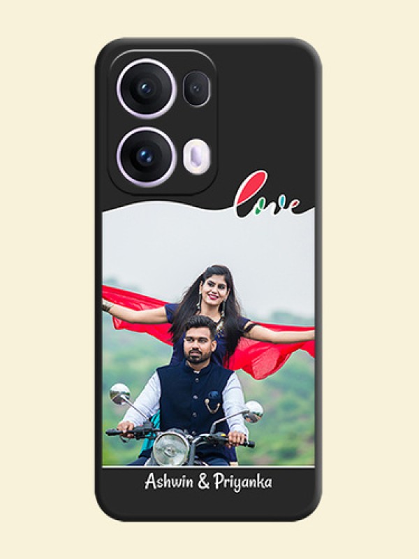 Fall in Love Pattern with Picture on Photo On Space Black Custom Soft Matte Mobile Back Cover - Oppo Reno 13 Pro 5G