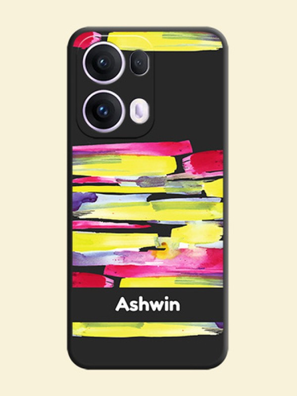 Brush Coloured On Space Black Custom Soft Matte Mobile Back Cover - Oppo Reno 13 Pro 5G
