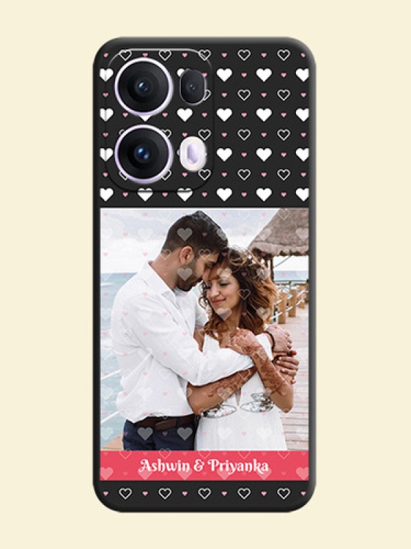 White Color Love Symbols with Text Design on Photo On Space Black Custom Soft Matte Mobile Back Cover - Oppo Reno 13 Pro 5G